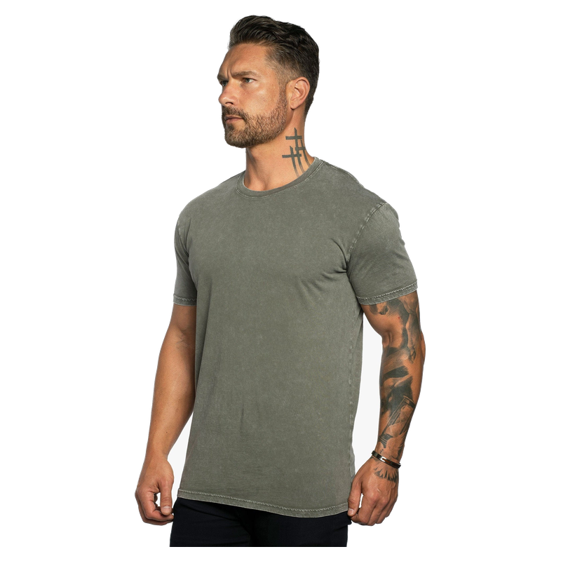 Stone Wash Relaxed Fit Crew Neck Tee